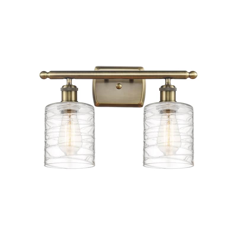 Innovations Lighting Ballston Cobbleskill 2 Light 16" Bath Vanity Light - Antique Brass