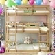 preview thumbnail 1 of 18, Rubber Wood Detachable Triple Twin Bunk Bed with Two Built-in Ladders,Guardrails,Kids and Baby White Oak