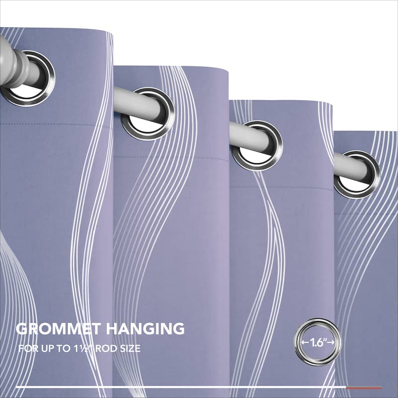 Deconovo Silver Wave 52 Width Curtain Panel Pair (2 Panel)