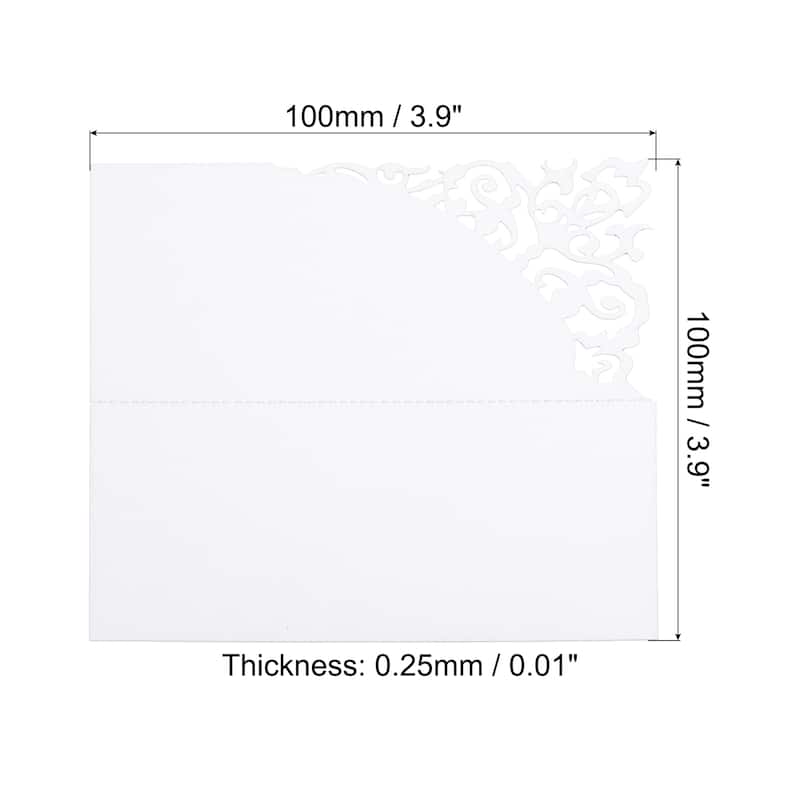 Table Name Place Cards,50Pcs Favor Decor Hollow Design Seat Blank Card, White