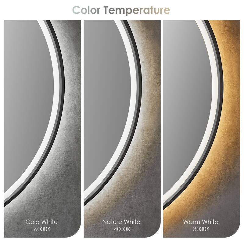 Altair Palme Round Framed Bathroom LED Lighted Wall Mirror