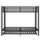preview thumbnail 4 of 10, Black Metal Queen Over Queen Bunk Bed Frame with Trundle, 2 Side Ladders and Guardrails for Kids Teens