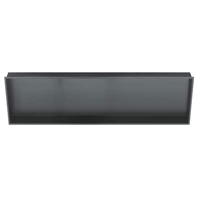 12-in x 36-in Ultra-thin Frame Recessed Stainless Steel Shower Niche Gun Metal Black