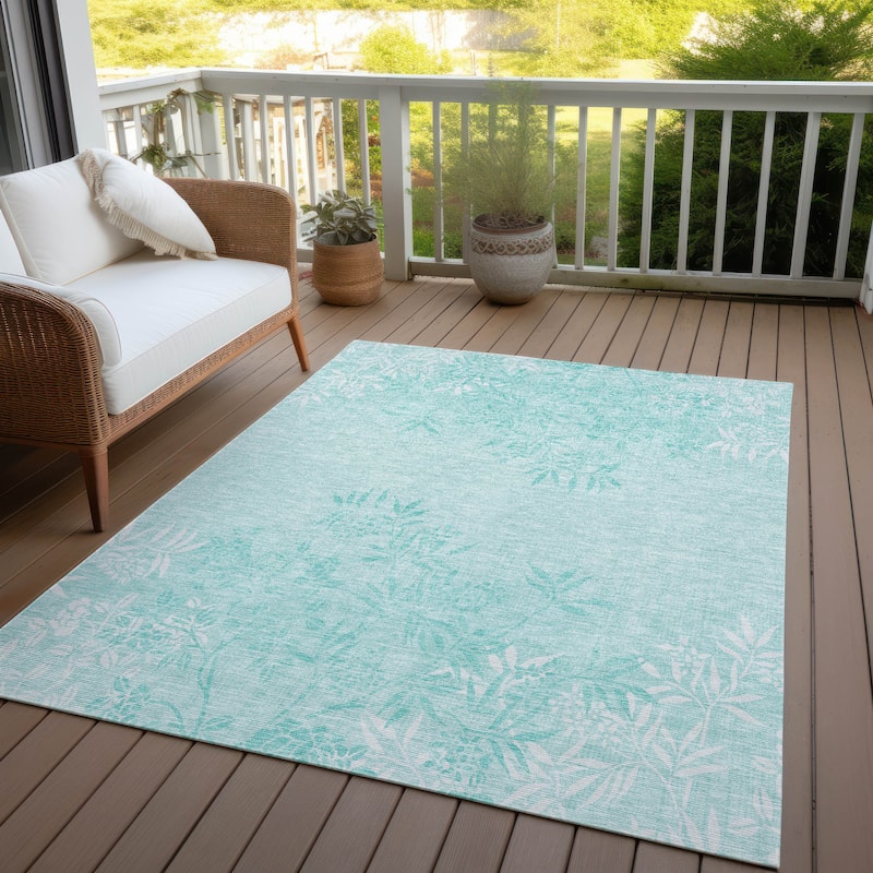 Machine Washable Indoor/ Outdoor Chantille Modern Garden Rug