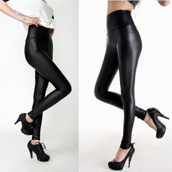 2015 HOT Sexy Shiny Women Leggings Metallic High Waist