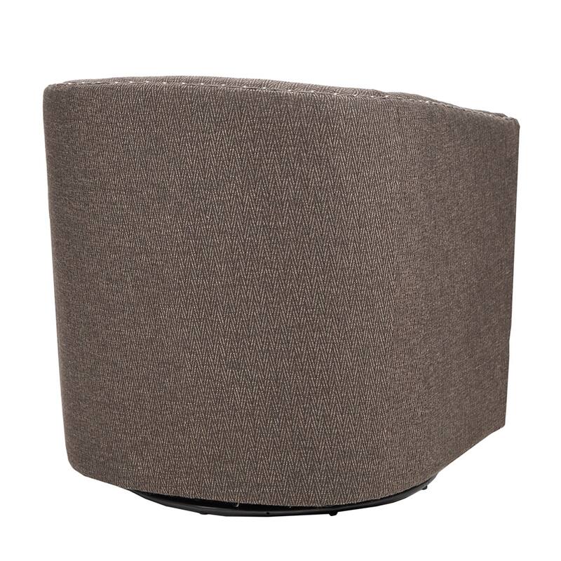 Swivel Barrel Chair With Rivet Detailing and Rotation