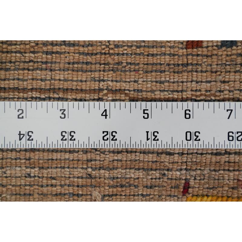 Hand Knotted Oriental 100% Wool Carpet Tribal Animal Pictorial Brown Gabbeh Area Rug - 8' 10'' X 5' 11''