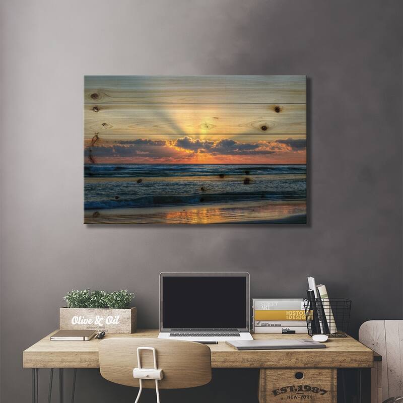 Radiant Dawn Print On Wood by Chuck Burdick - Multi-Color