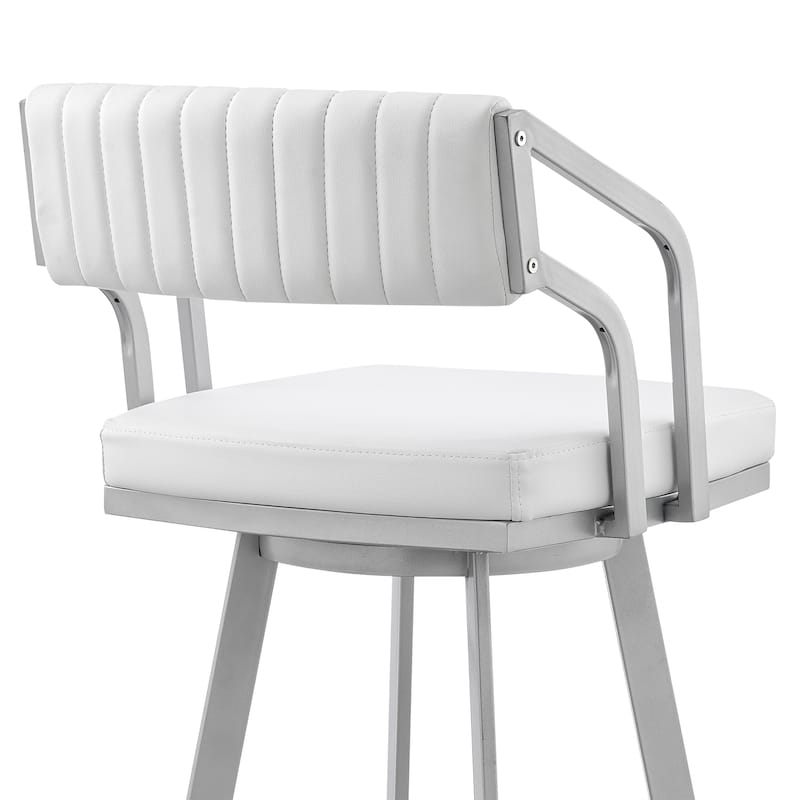 Scranton Faux Leather & Metal Swivel Counter/Bar Stool