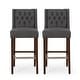preview thumbnail 10 of 11, Bayliss Tufted Wingback Barstool (Set of 2) by Christopher Knight Home Charcoal + Espresso