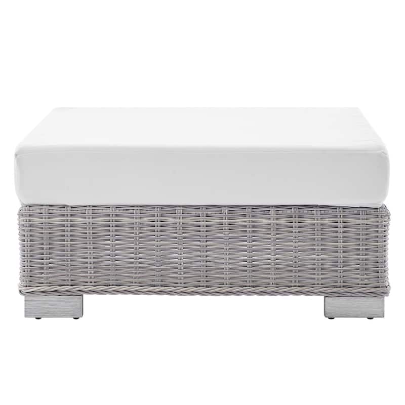 Conway Outdoor Patio Wicker Rattan Ottoman