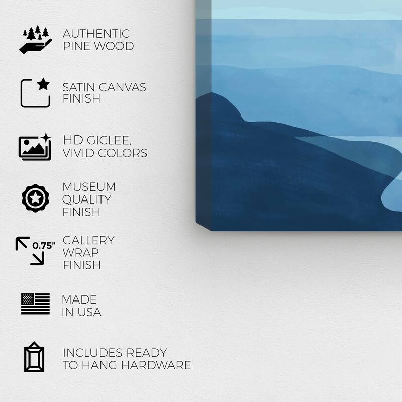 Wynwood Studio Canvas Nautical and Coastal Coast Blue Abstract Blue and Modern & Contemporary Wall Art Canvas Print