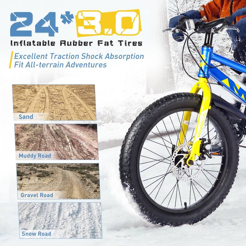 24 Inch Bicycles Fat Tire Mountain Bike