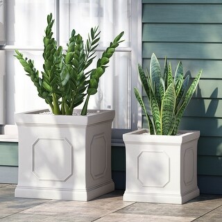 Burgos Outdoor Cast Stone Outdoor Medium and Large Planter Set by Christopher Knight Home