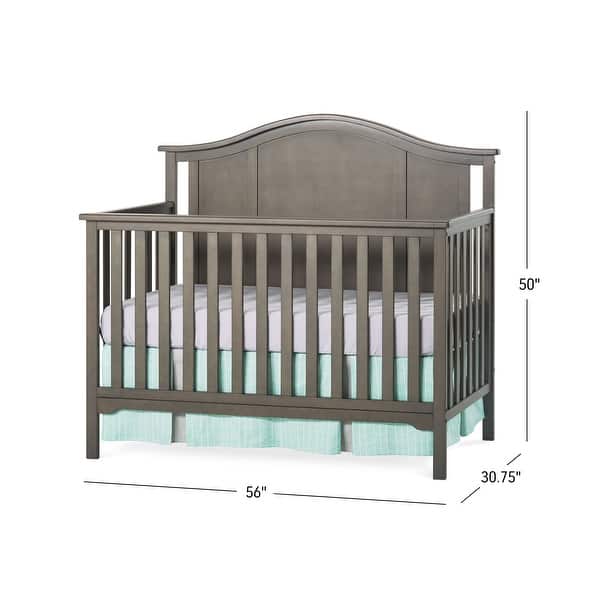 dimension image slide 2 of 3, Forever Eclectic Cottage Arch Top 4-in-1 Convertible Crib
