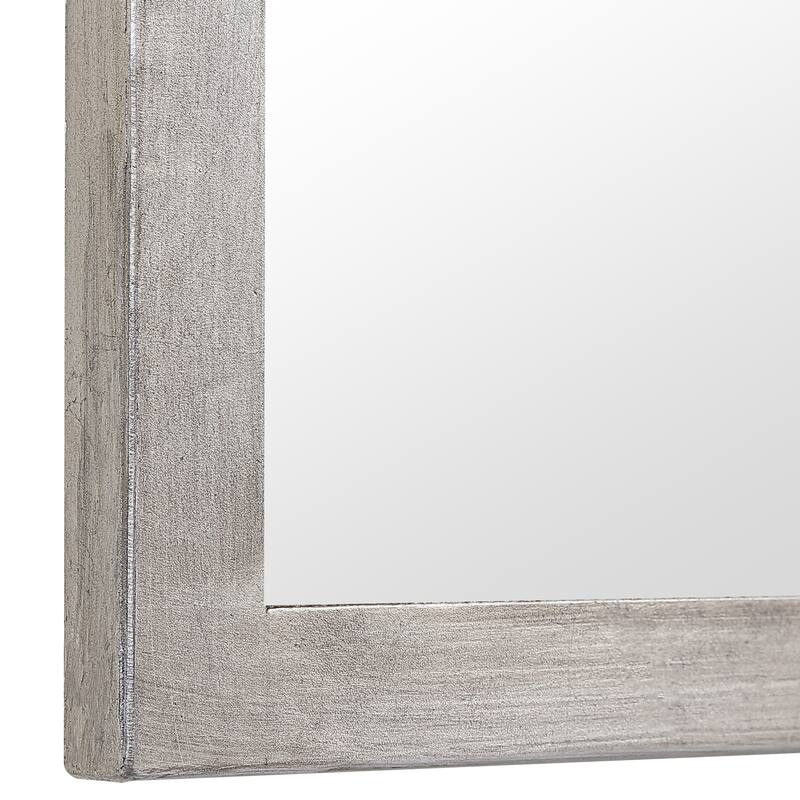 Sleek Elongated Quatrefoil Frame Mirror, Silver