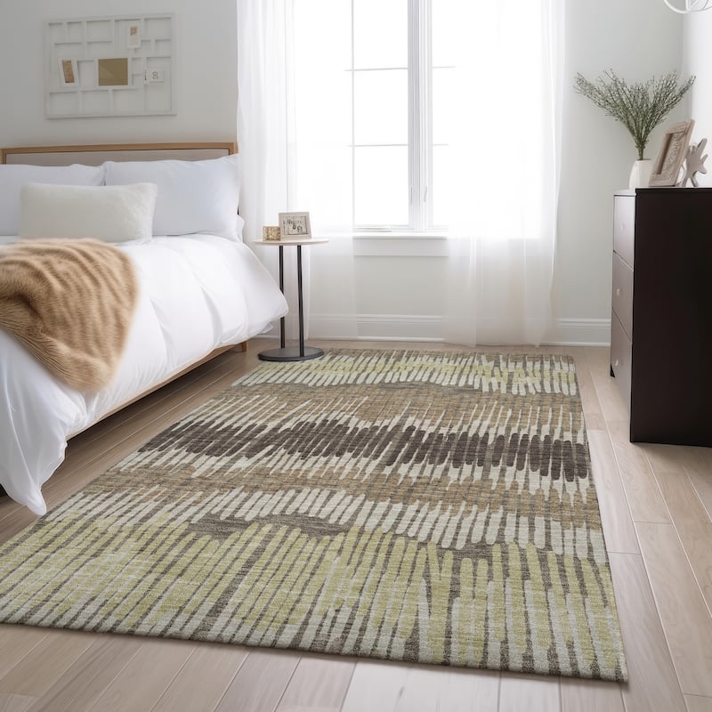 Premium Washable Super Soft Modern Sketches Mayfield Rug - Taupe - 3' x 5'