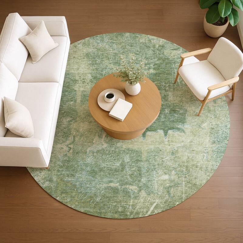 Machine Washable Indoor/ Outdoor Abstract Modern Chantille Rug