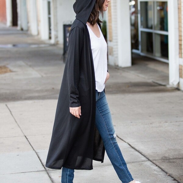 hooded maxi cardigan