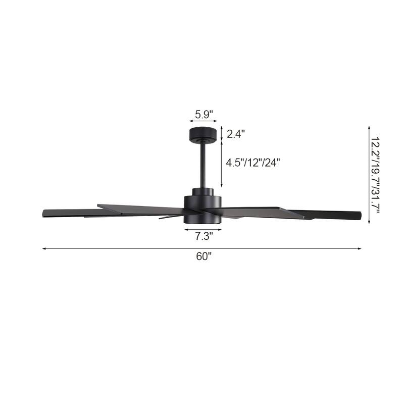 MLiAN 60 in. 8-Plywood Blades Indoor Ceiling Fan With Remote...