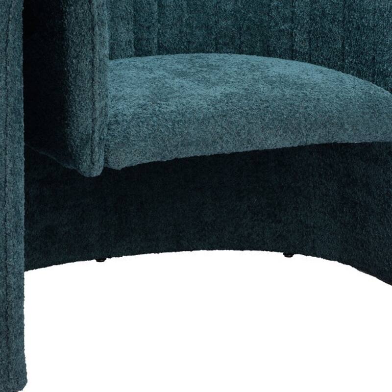 HomeRoots 37" Aquamarine Sherpa And Upholstered Tufted Arm Chair - 37' X '27.6' X '30
