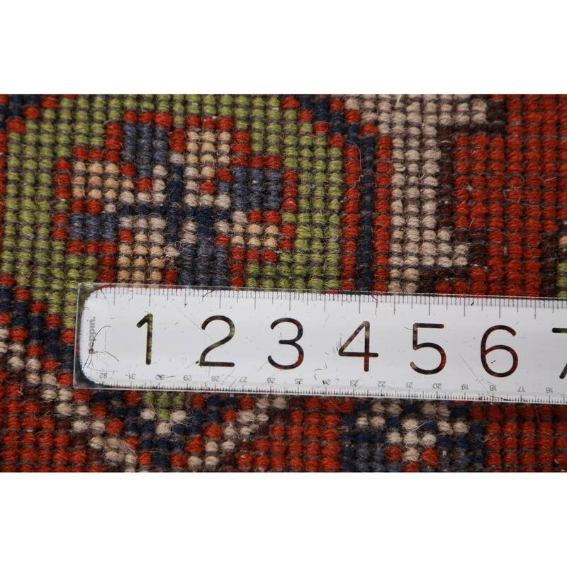 Ivory & Orange Heriz Serapi Indian Area Rug Handmade Wool Carpet - 8'11"x 11'9"