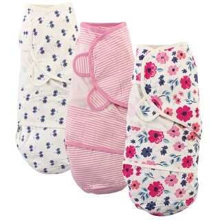 Touched by Nature Baby Girl Organic Cotton Swaddle Wraps, Garden Floral, 0-3 Months - Garden Floral - 0-3 Months