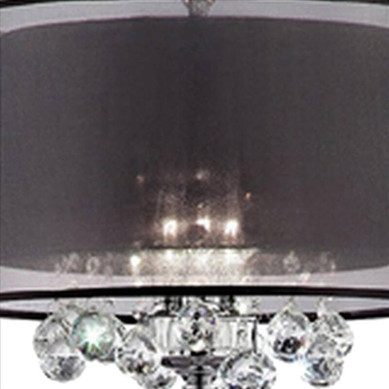 Twisted Crystal Accent Floor Lamp with Dual Fabric Shade - 62.5 H x 17 W x 17 L Inches