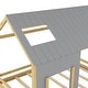 preview thumbnail 8 of 7, Gray/Natural Modern Full Size Pine Wood House Bed with Roof and Window, Sturdy Construction