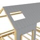 preview thumbnail 8 of 7, Gray/Natural Modern Pine Wood House Bed with Roof and Window, Sturdy Construction