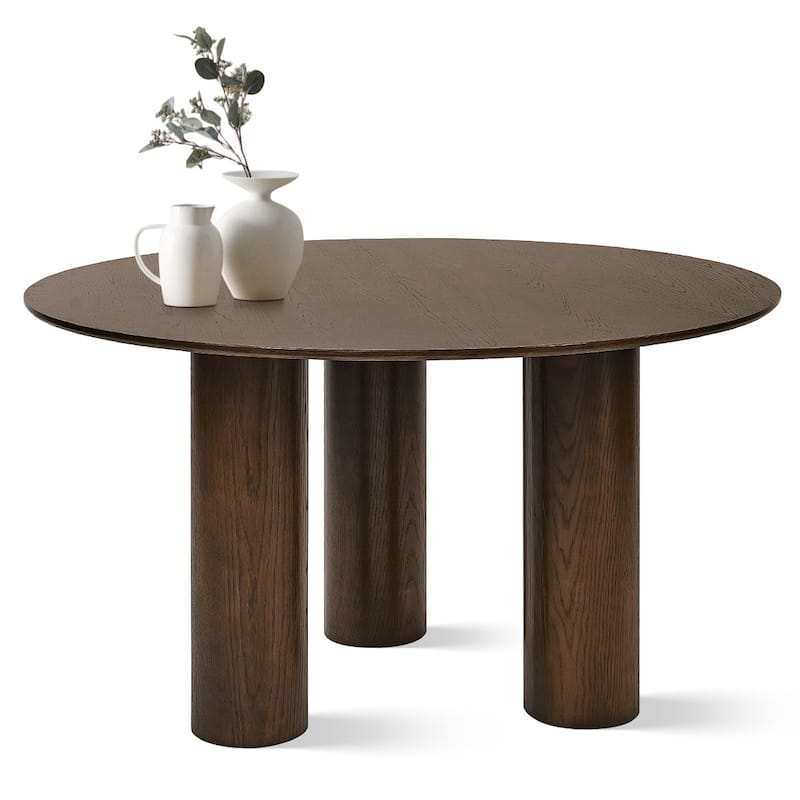3 Legged 52" Solid Oak Round Dining Table