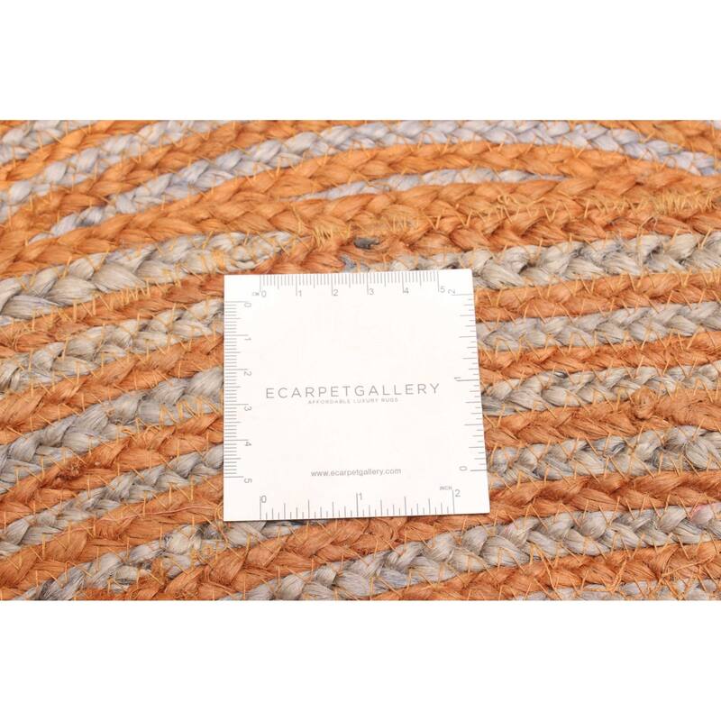 ECARPETGALLERY Braided Weave Palas Denizli Copper Jute Rug - 3'0 x 3'0