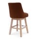 preview thumbnail 29 of 55, Boucle Polyester Upholstered Swivel Counter Stool - Foot Glides