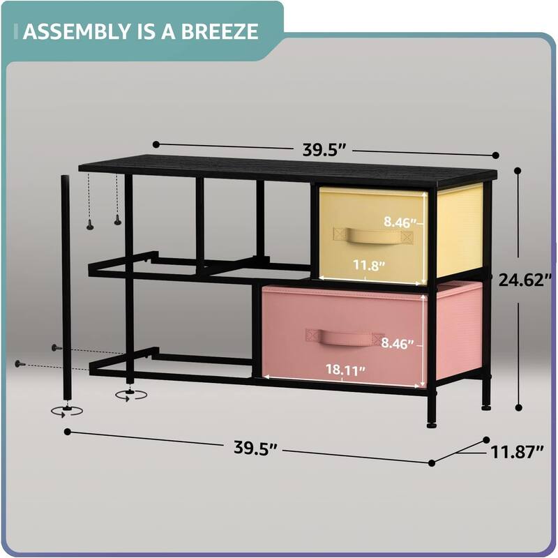 Dresser w/ 5 Drawers Furniture Storage Chest for Home, Bedroom