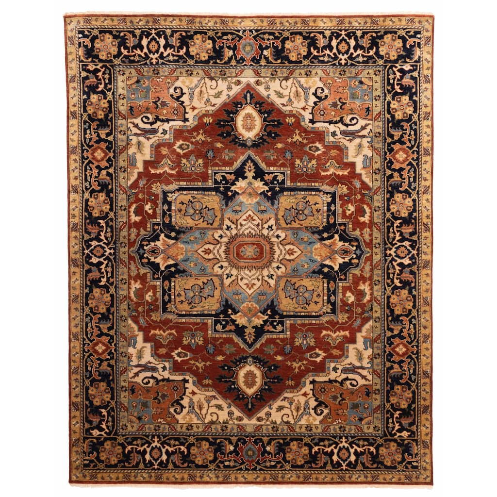 ECARPETGALLERY Hand-knotted Jules Sultane Dark Copper Wool Rug - 7'11 x 10'0