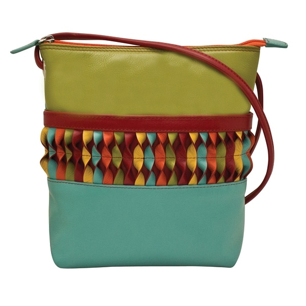 Shop ILI Women&#39;s Leather Spirals Crossbody Bag - Color Block Pattern Handbag Purse - One size ...