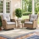 preview thumbnail 24 of 82, Gymojoy 3-Piece Rattan Wicker Rocking Swivel Chair Set with Table