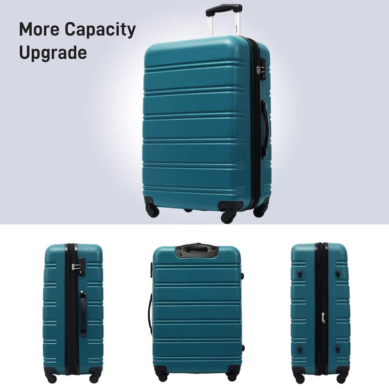3 Piece Luggage Set Hardside Expandable Spinner Suitcase with TSA Lock Aluminum Handle 20" 24" 28"
