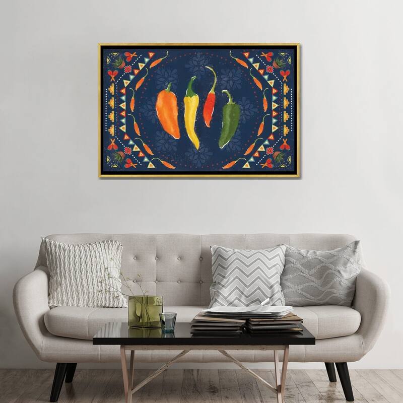 iCanvas "Tex Mex Fiesta I Dark" by Veronique Charron Framed Canvas Print