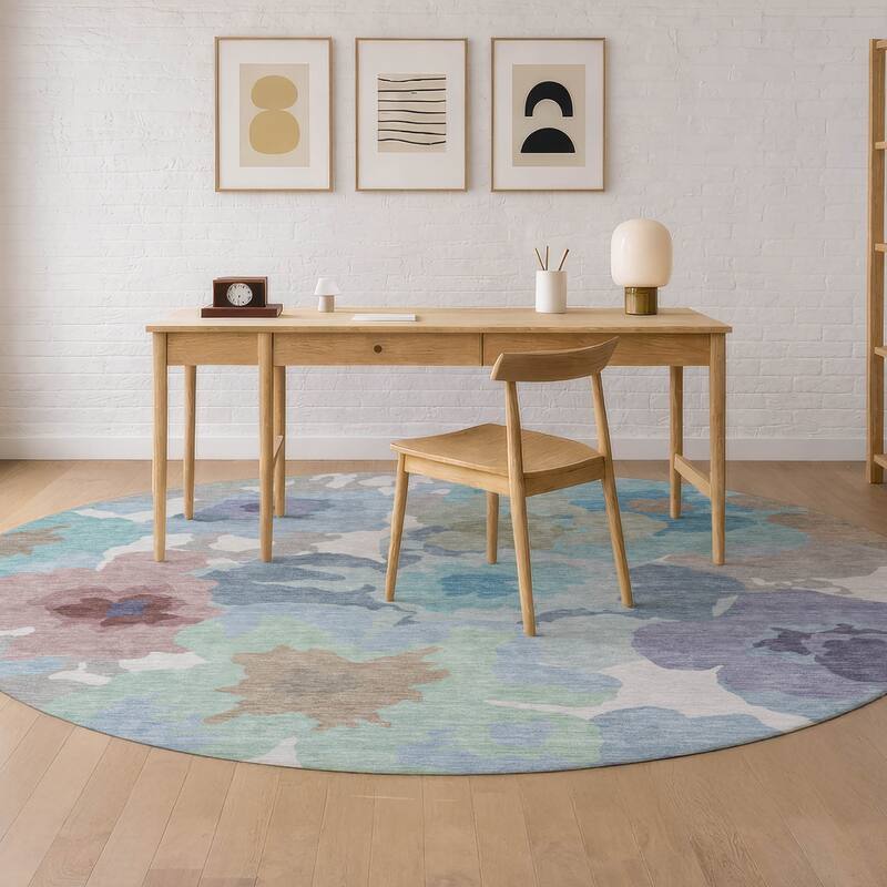 Machine Washable Indoor/ Outdoor Floral Bonnet Chantille Rug