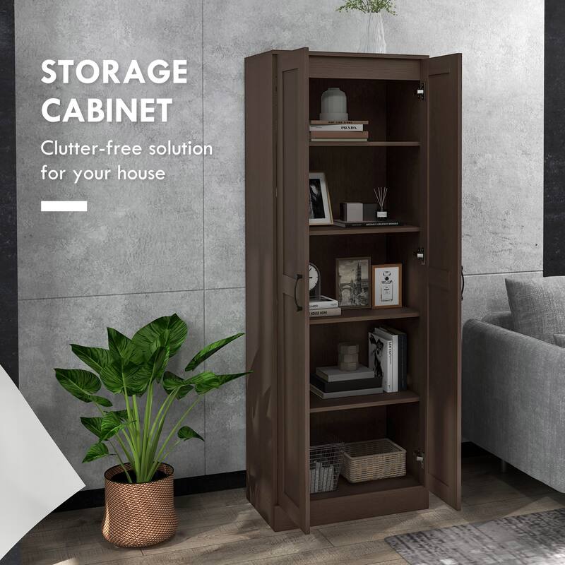 Modern Storage Cabinet with Adjustable Shelves Soft Close Door Anti Tipping Durable Particleboard for Home and Office