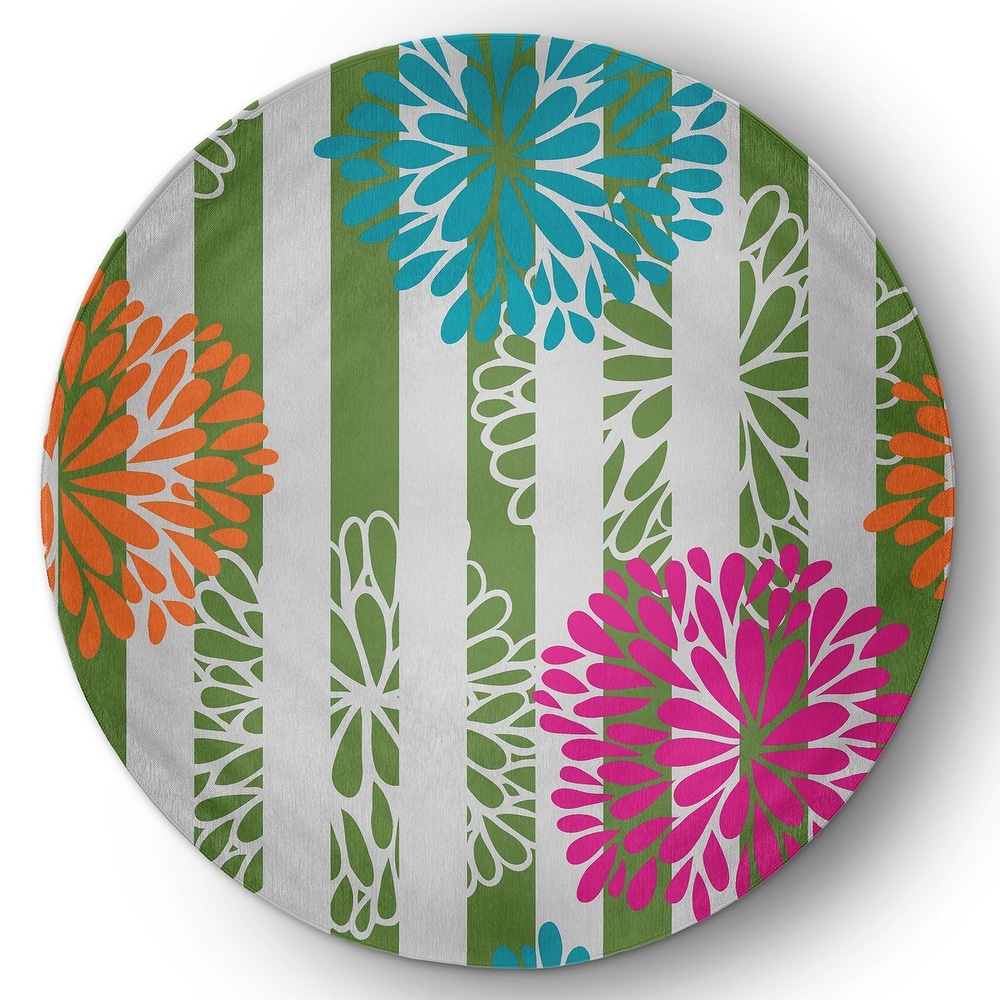 Flower Bursts Spring Chenille Indoor/Outdoor Rug