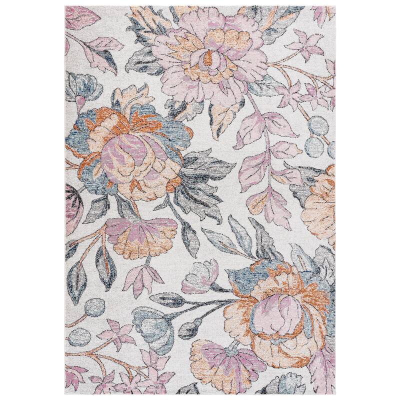 SAFAVIEH Aria Benicia Floral Rug - Grey/Pink - 5'1" x 7'3"