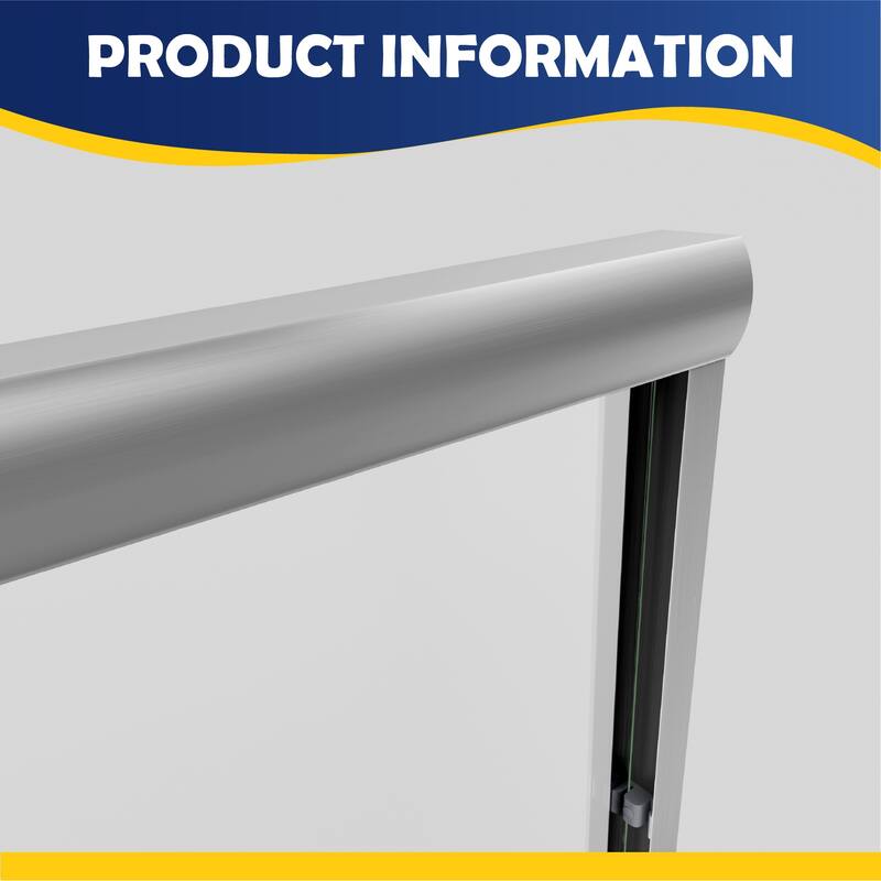 i-Homare 55-59" W x 56" H Bath Tub Semi-Frameless Sliding Shower Door