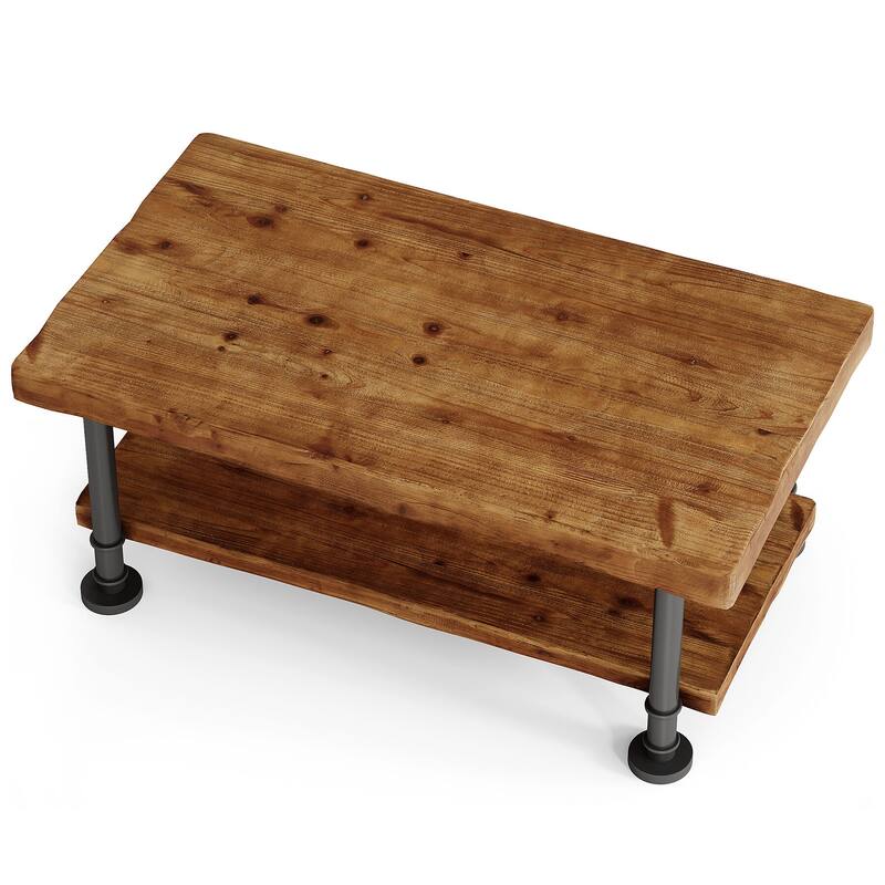 Solid Wood Coffee Table, 47" Rectangular Accent Center Table