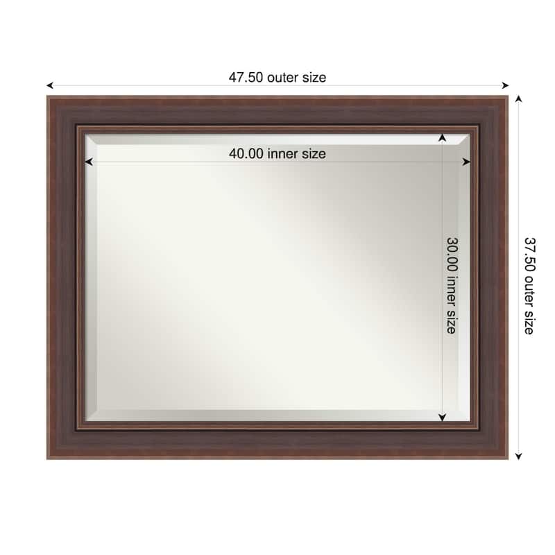 Moab Brown Bronze Beveled Framed Bathroom Vanity Wall Mirror - Moab Brown Bronze - 48 x 38 in
