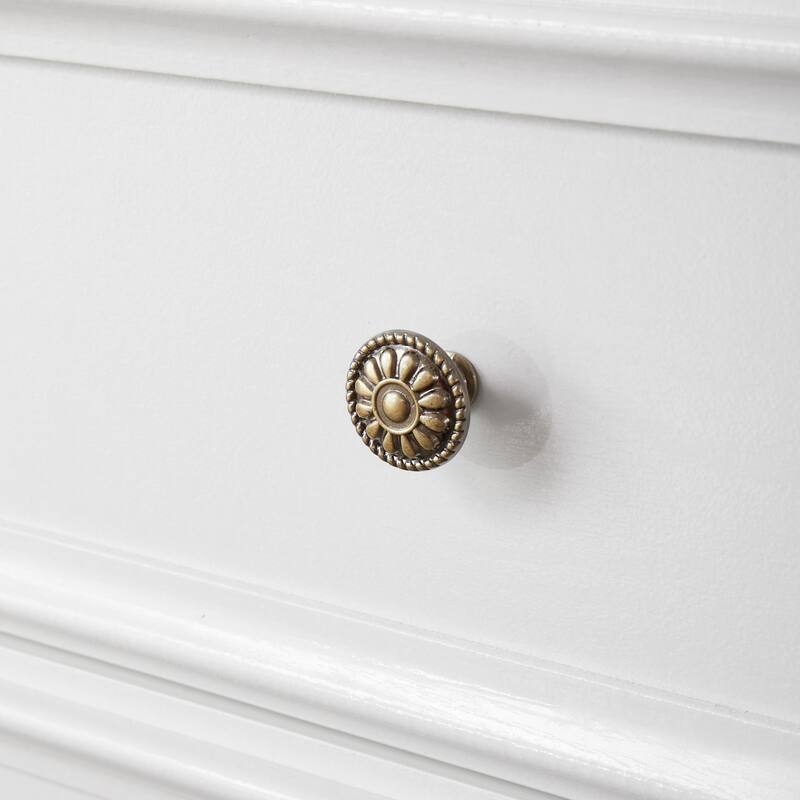 GDFStudio - Farmhouse Modern 5-Drawer Dresser Cabinet with Smooth Metal Slides and Stable Base