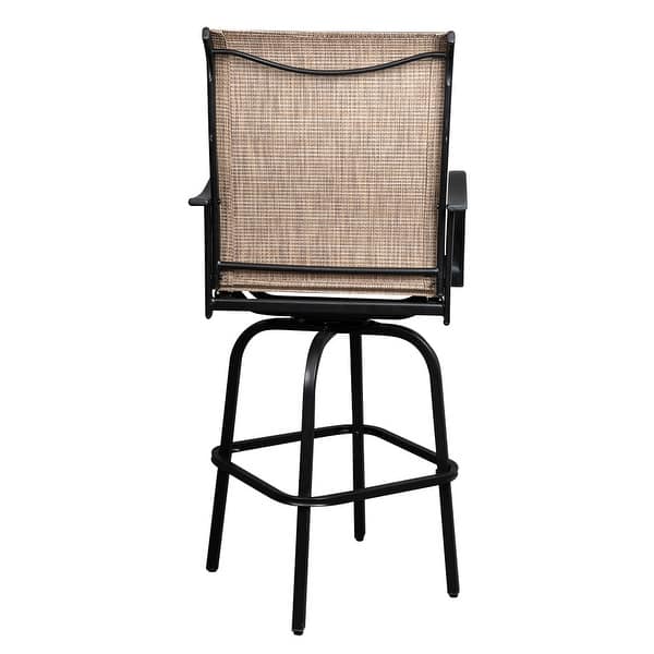 Shop 2pcs Wrought Iron Swivel Bar Chair Patio Swivel Bar Stools Black On Sale Overstock 31930920