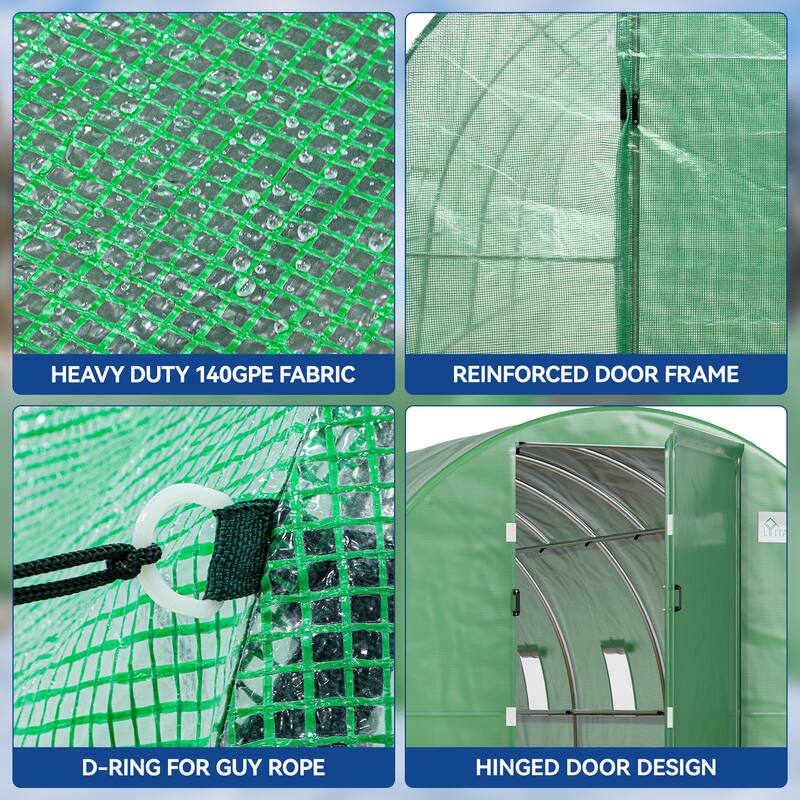 Moasis Greenhouse with Reinforced Steel Frame PE Cover