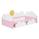 preview thumbnail 19 of 32, Platform Bed with 2 Drawers, Clouds Decor
